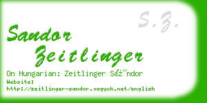 sandor zeitlinger business card
